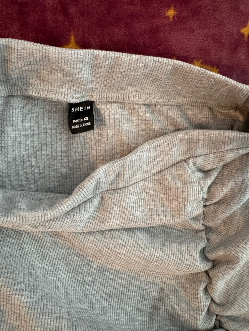 SHEIN Light Gray Ribbed Petite Skirt